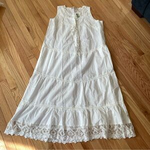 Soft Surroundings White Cotton Lace Trim Nightgown Womens Large Cottagecore